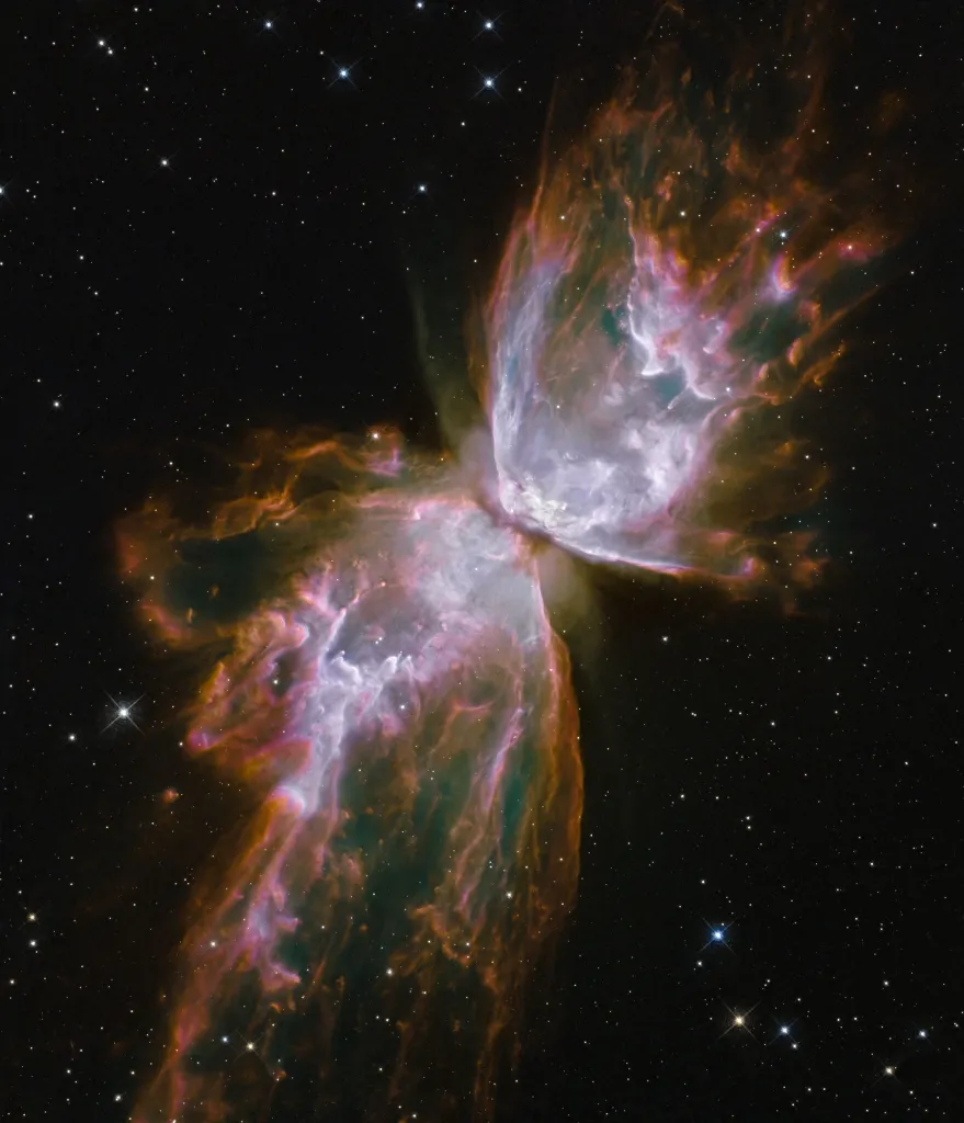 Mgławica planetarna NGC 6302 (HST)  NASA, ESA and the Hubble SM4 ERO Team - http://www.hubblesite.org/newscenter/archive/releases/2009/25/image/f/