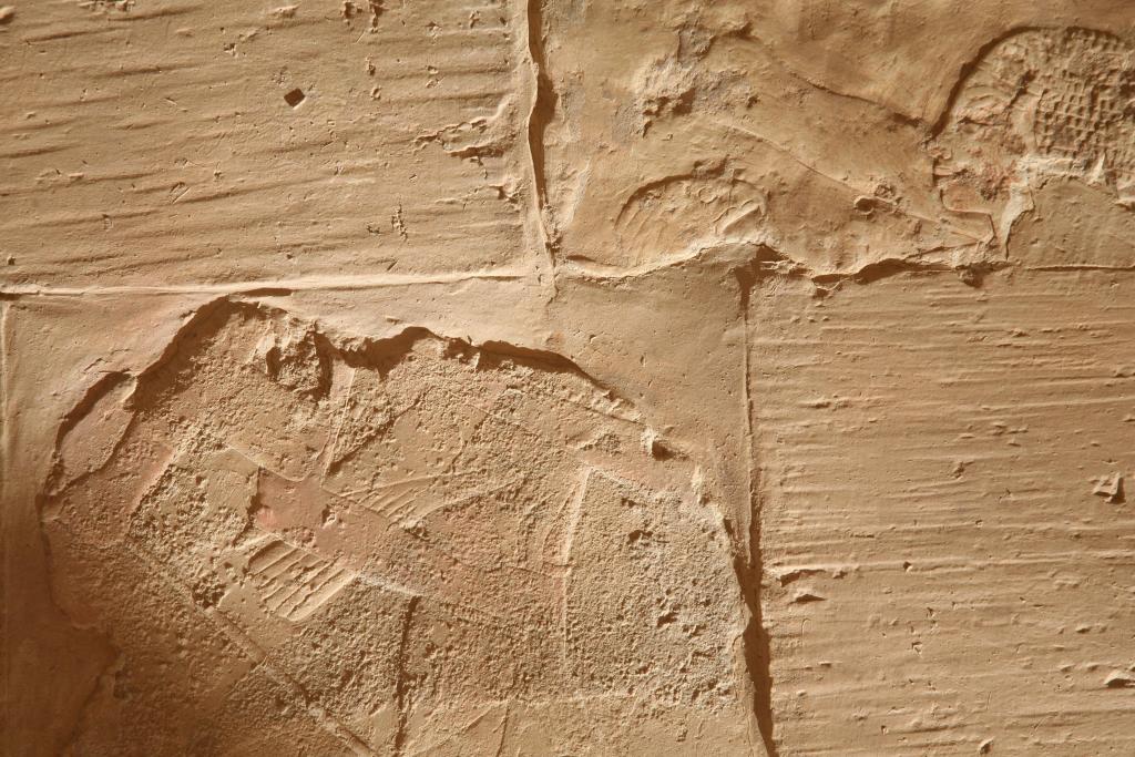 Nubijczycy niosący sekretarza w darze dla Hatszepsut. Świątynia Hatszepsut w Deir el-Bahari. Fot. Jadwiga Iwaszczuk.