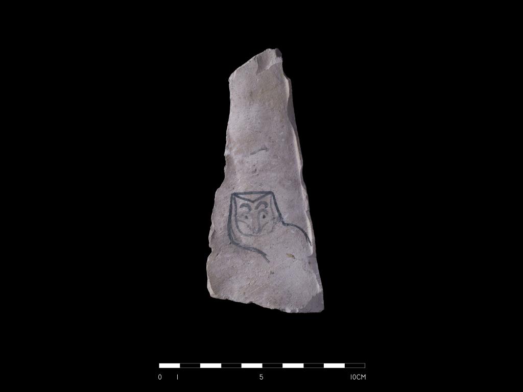 Dipinto ukazujące sowę powstałe prawdopodobnie w trakcie budowy świątyni Hatszepsut, fot. M. Jawornicki,