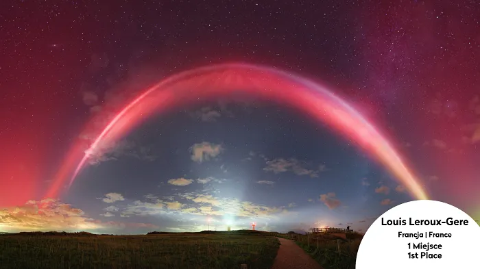 Astrokrajobraz. Miejsce 1. Louis Leroux-Gere (Francja), A rare phenomenon: Full STEVE panorama