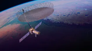 Satelita NISAR wykorzystuje 12-metrową antenę do zbierania informacji o zmianach powierzchni Ziemi, źródło: NASA/JPL-Caltech