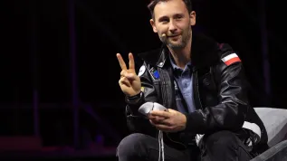 Katowice, 07.12.2025. Astronauta projektowy ESA Sławosz Uznański-Wiśniewski podczas spotkania w ramach 9. Śląskiego Festiwalu Nauki. Fot. PAP/Jarek Praszkiewicz