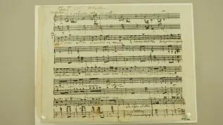 Rękopis pieśni Fryderyka Chopina do słów Stefana Witwickiego pt. "Poseł"  (amb) PAP/Rafał Guz