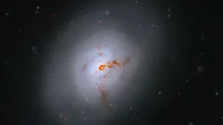 Zdjęcie galaktyki soczewkowatej NGC 1266 wykonane przez Kosmiczny Teleskop Hubble’a. Źródło: NASA, ESA, K. Alatalo (STScI); Przetwarzanie obrazu: G. Kober (NASA/Catholic University of America).