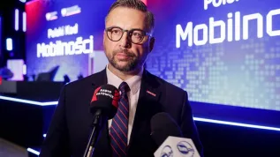 Minister nauki i szkolnictwa wyższego Marcin Kulasek podczas Kongresu Nowej Mobilności w w Katowicach (mr) PAP/Jarek Praszkiewicz