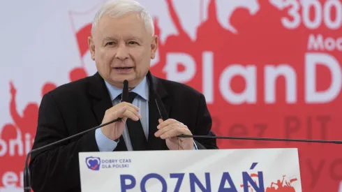 Prezes Prawa i Sprawiedliwości Jarosław Kaczyński podczas regionalnej konwencji PiS w Poznaniu. PAP/Jakub Kaczmarczyk 29.08.2019