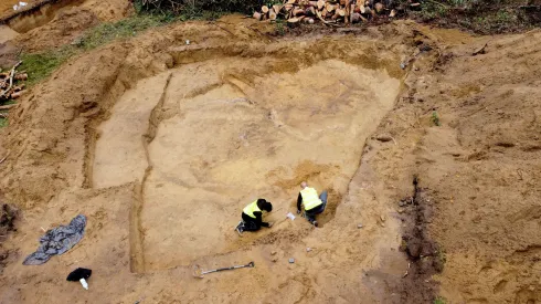 22.09.2021. Archaeological research at the Hangman's Hill Cemetery near Wolin. PAP/Marcin Bielecki