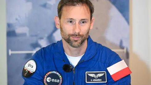 16.04.2025. Na zdjęciu astronauta Sławosz Uznański. PAP/Radek Pietruszka