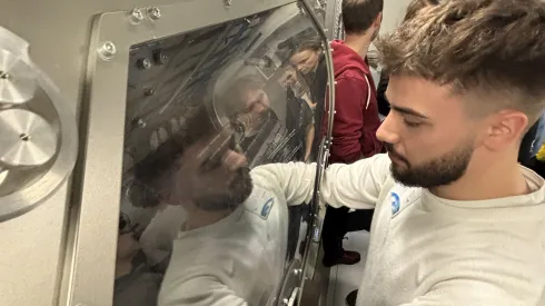 Kacper Odziomek w module szkoleniowym Columbus Europejskiego Centrum Astronautów w Kolonii / Fot. archiwum prywatne
