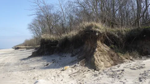 Widok na klif, z którego wypadł pochówek, 2018 rok; autorka Marta Chmiel-Chrzanowska 