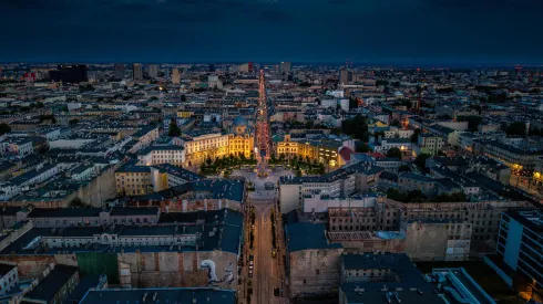Łódź, 06.07.2025. Plac Wolności i ul. Piotrkowska w  Łodzi. PAP/Grzegorz Michałowski