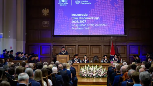 Rektor prof. Krzysztof Wilde podczas inauguracji roku akademickiego 2026/27 na Politechnice Gdańskiej. Fot. materiały prasowe PG