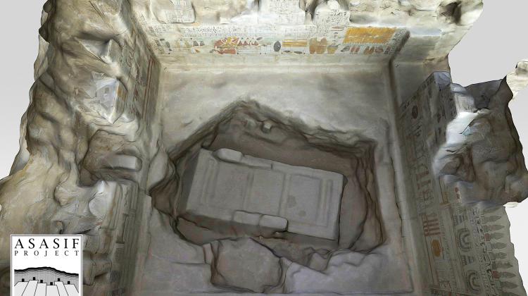 Model komory grobowej Chetiego. Wyk. M. Caban. 