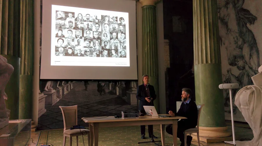 Prof. Przemysław Urbańczyk w czasie promocji wydawnictwa, fot. S. Zdziebłowski 