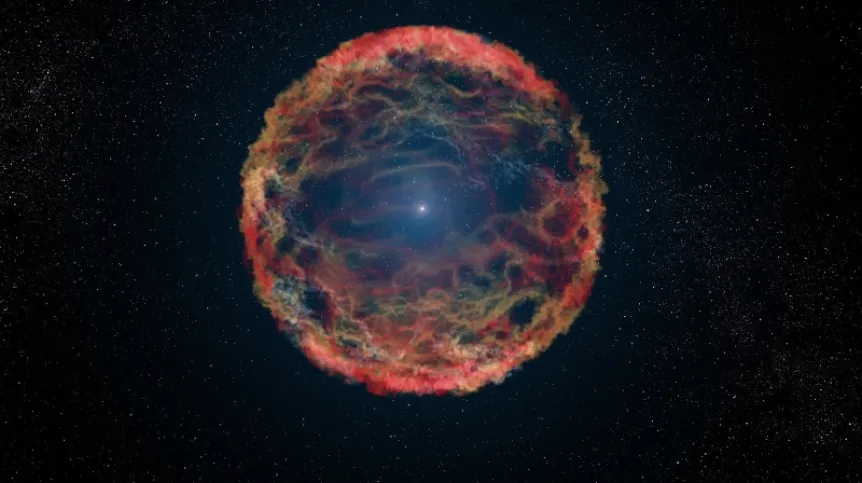 Artystyczna wizja wybuchu supernowej. Źródło: NASA/ESA/G. Bacon (STSci)