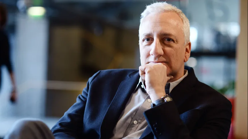 Astronauta NASA Mike Massimino podczas wywiadu dla Polskiej Agencji Prasowej w Warszawie. Fot. PAP/Jacek Turczyk 02.03.2018