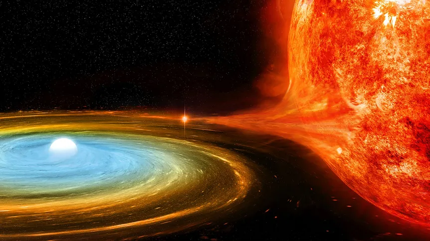 Artystyczna wizja układu ASASSN-16oh. Źródło: NASA/CXC/M.Weiss