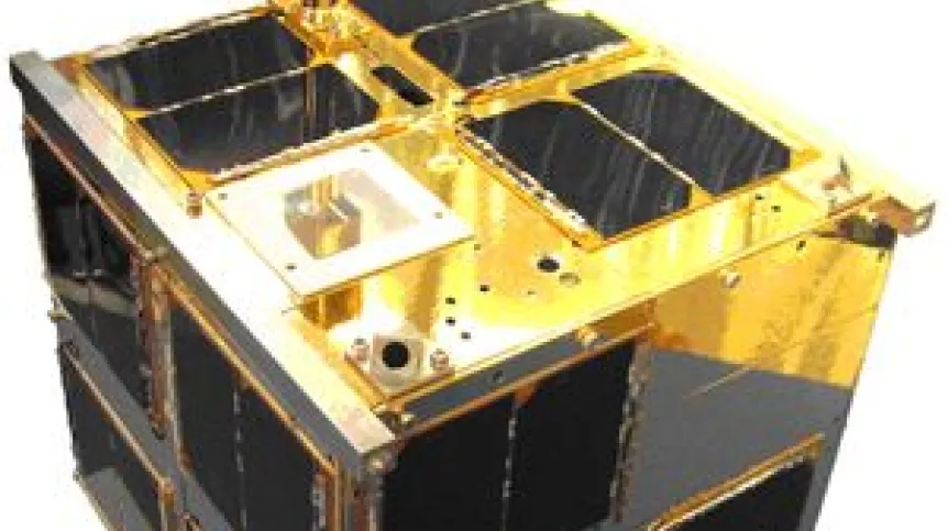 Model gabarytowo-termiczny BRITE. Źródło: Institute for Astronomy, University of Vienna