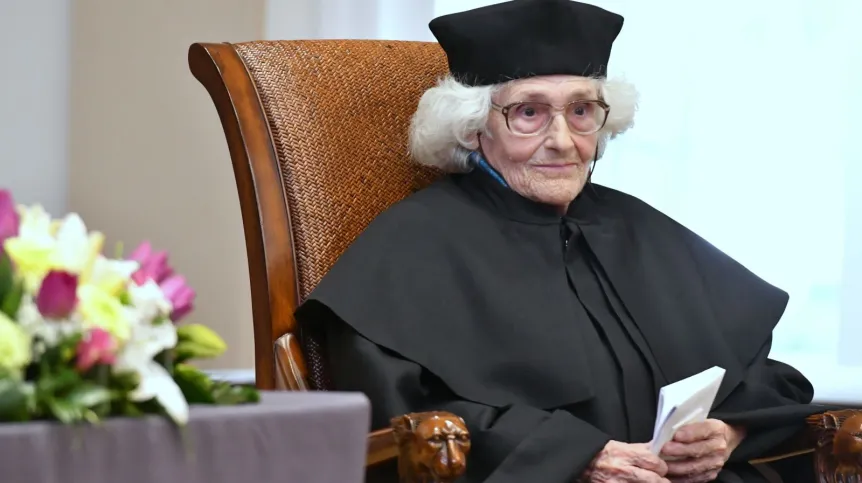 Historyk, profesor Wiktora Śliwowska otrzymała tytuł Doktora Honoris Causa Uniwersytetu Jana Kochanowskiego w Kielcach. Fot. PAP/Piotr Polak 25.04.2019