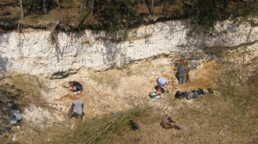 Na zdjęciu naukowcy podczas badań kamieniołomu w Lechówce koło Chełma.