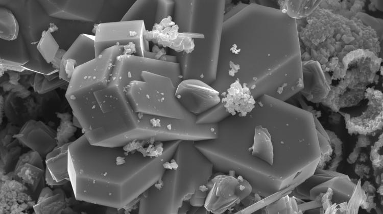 Zeolit - minerał, który można otrzymać z popiołów lotnych. Źródło: FNP
