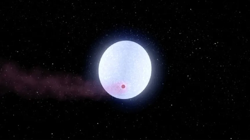 Artystyczna wizja tranzytu egzoplanety KELT-9b. Źródło: NASA/JPL-Caltech.