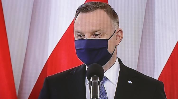 Warszawa, 03.05.2020. Prezydent Andrzej Duda  (sko) PAP/Paweł Supernak