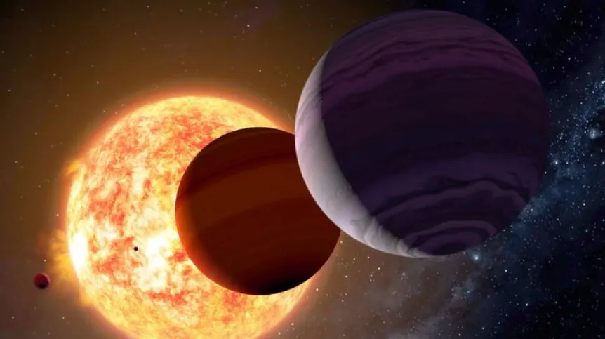 Artystyczna wizja systemu planetarnego V1298 Tau. Źródło: Gabriel Pérez Díaz, SMM (IAC).