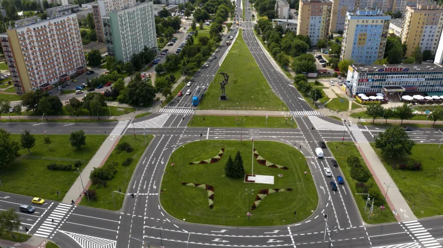  Stalowa Wola, 23.07.2021. Panorama centrum Stalowej Woli. PAP/Darek Delmanowicz