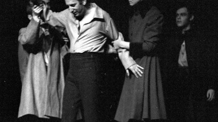 22.11.1967. Próba generalna "Dziady" w Teatrze Narodowym. Na zdjęciu Gustaw Holoubek. Fot. PAP/CAF/Mariusz Szyperko /191963/