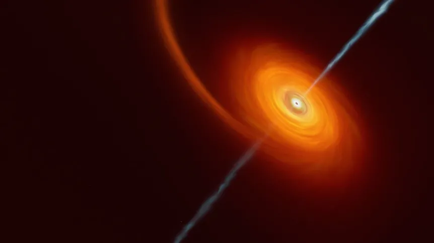 Artystyczna wizja czarnej dziury pochłaniającej gwiazdę. Źródło: ESO/M.Kornmesser.