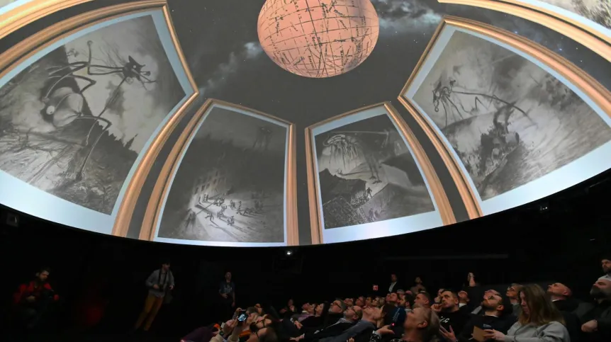 11.01.2023. Prezentacja Planetarium Morskiego Centrum Nauki w Szczecinie, 11 bm. Prezentacja została zorganizowana z okazji zakończenia kolejnego etapu realizacji MCN.  PAP/Marcin Bielecki