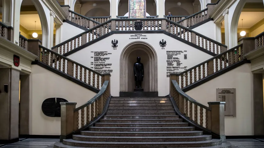 Kraków, 10.03.2021. Budynek Akademii Górniczo-Hutniczej im. Stanisława Staszica w Krakowie. PAP/Łukasz Gągulski