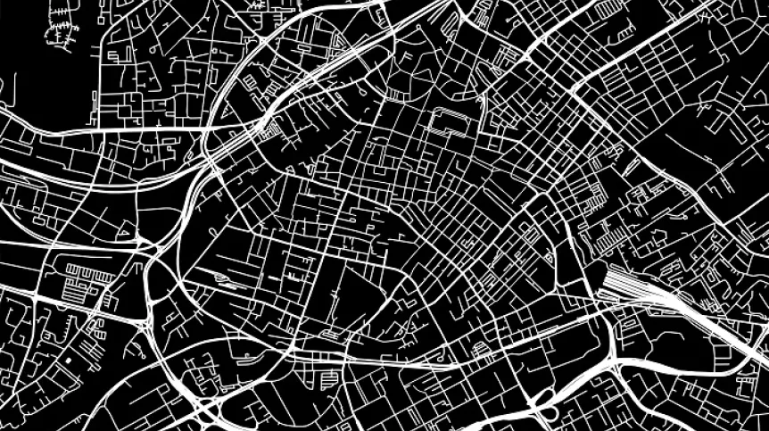 Centrum Manchesteru, mapa, Adobe Stock