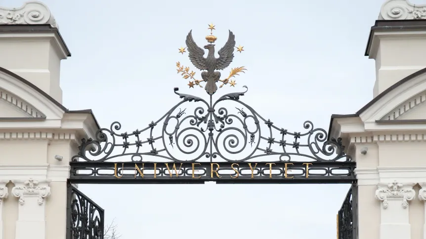 15.02.2024. Brama główna Uniwersytetu Warszawskiego. PAP/ Albert Zawada