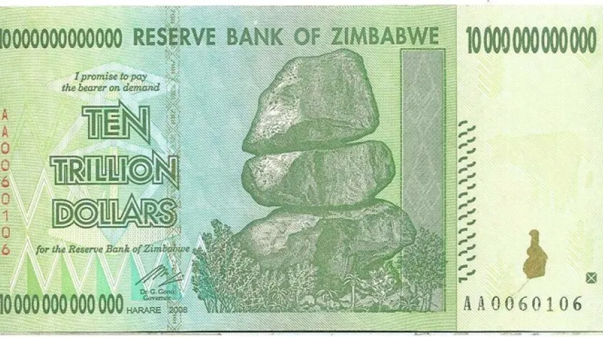 Nagroda dla laureatów Ig Nobla - banknot o nominale 10 trylionów dolarów Zimbabwe, źródło: Wikipedia