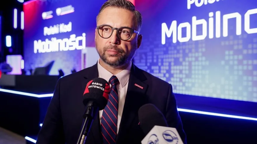 Minister nauki i szkolnictwa wyższego Marcin Kulasek podczas Kongresu Nowej Mobilności w w Katowicach (mr) PAP/Jarek Praszkiewicz