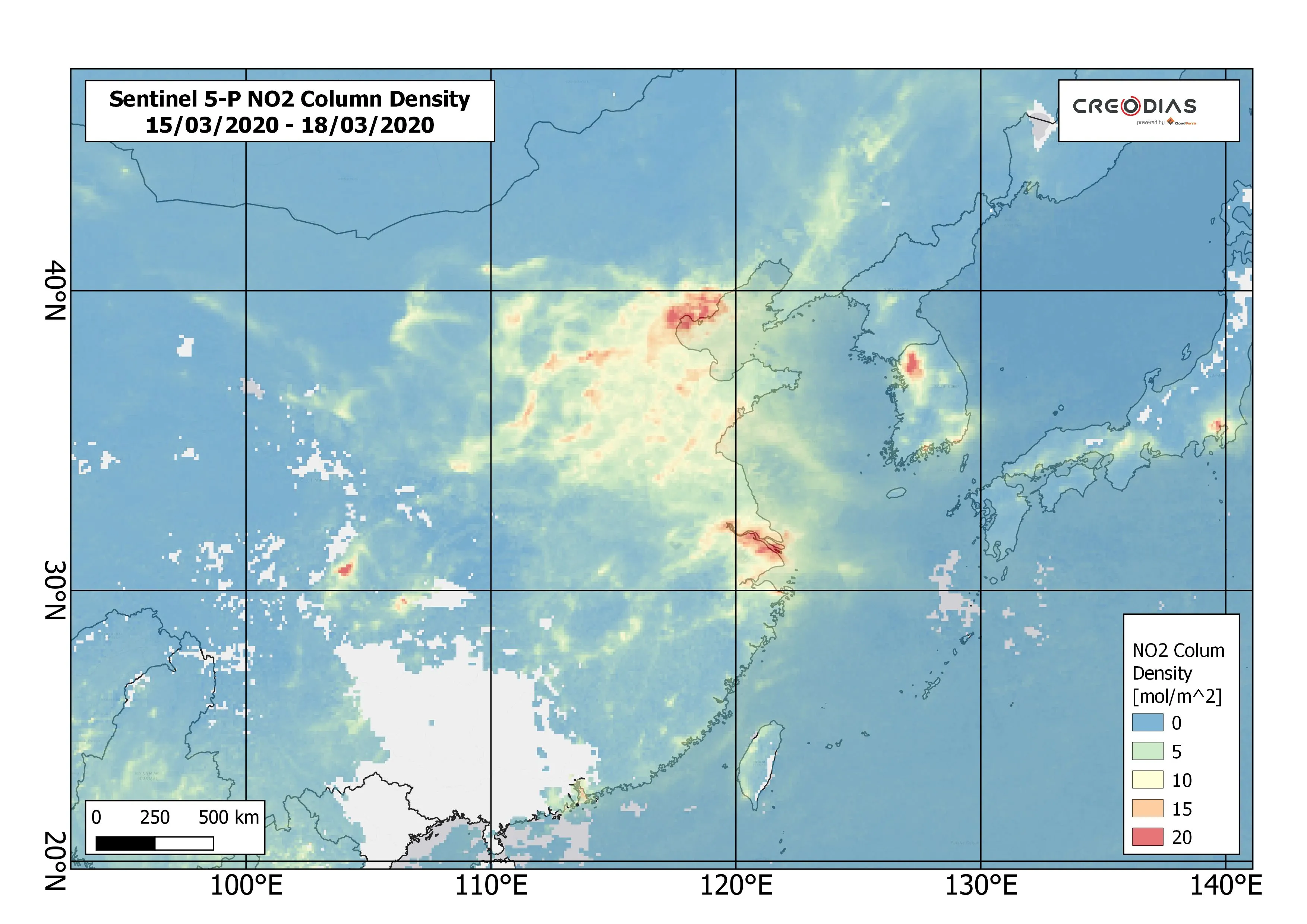 Zdjęcie wykonane przez satelitę Sentinel-5P. Fot. materiały prasowe