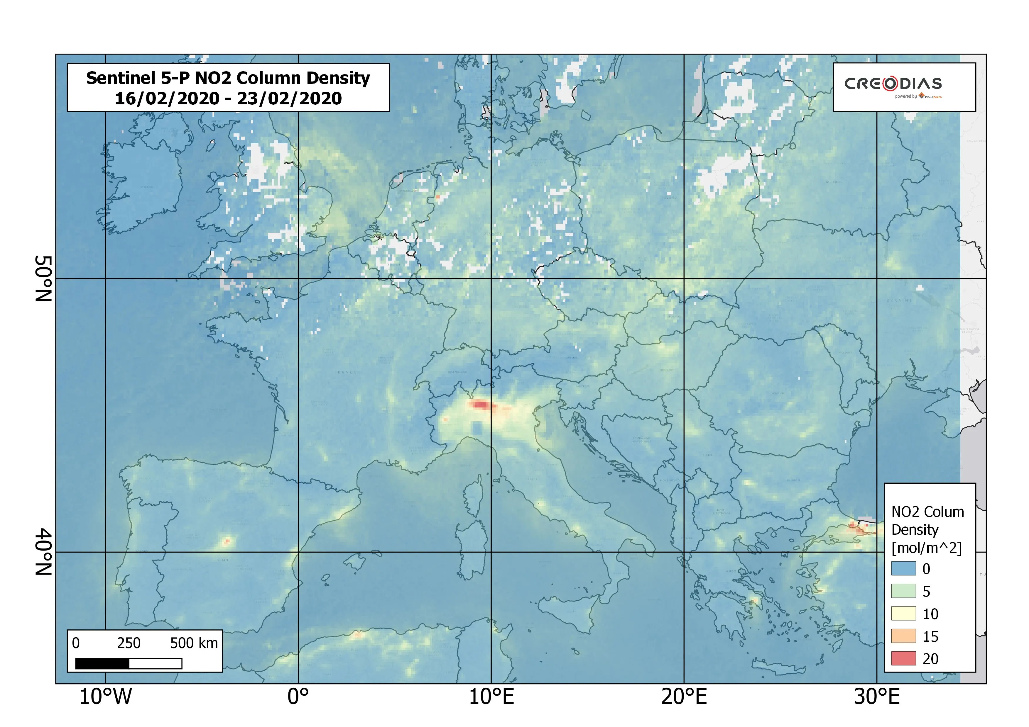 Zdjęcie wykonane przez satelitę Sentinel-5P. Fot. materiały prasowe