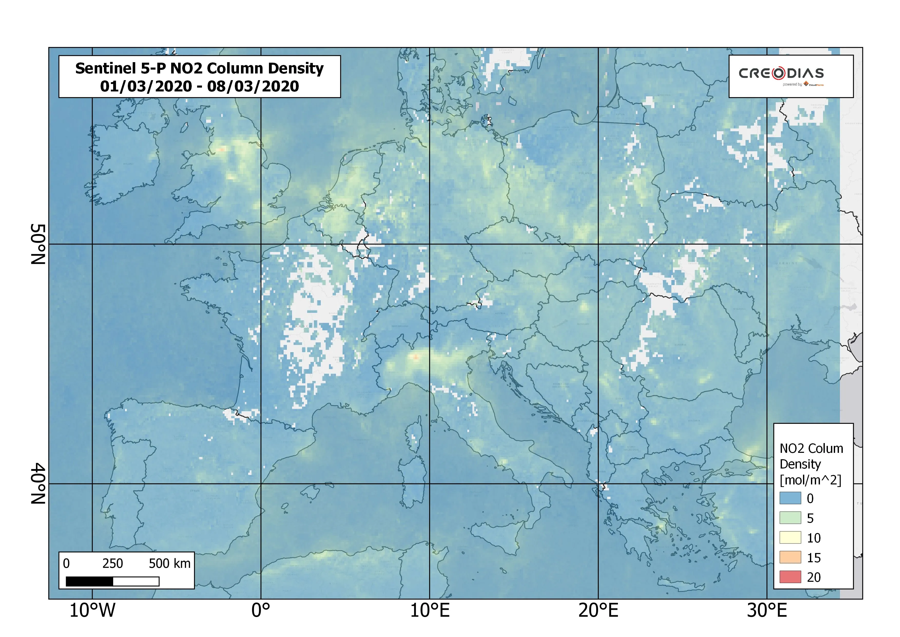 Zdjęcie wykonane przez satelitę Sentinel-5P. Fot. materiały prasowe
