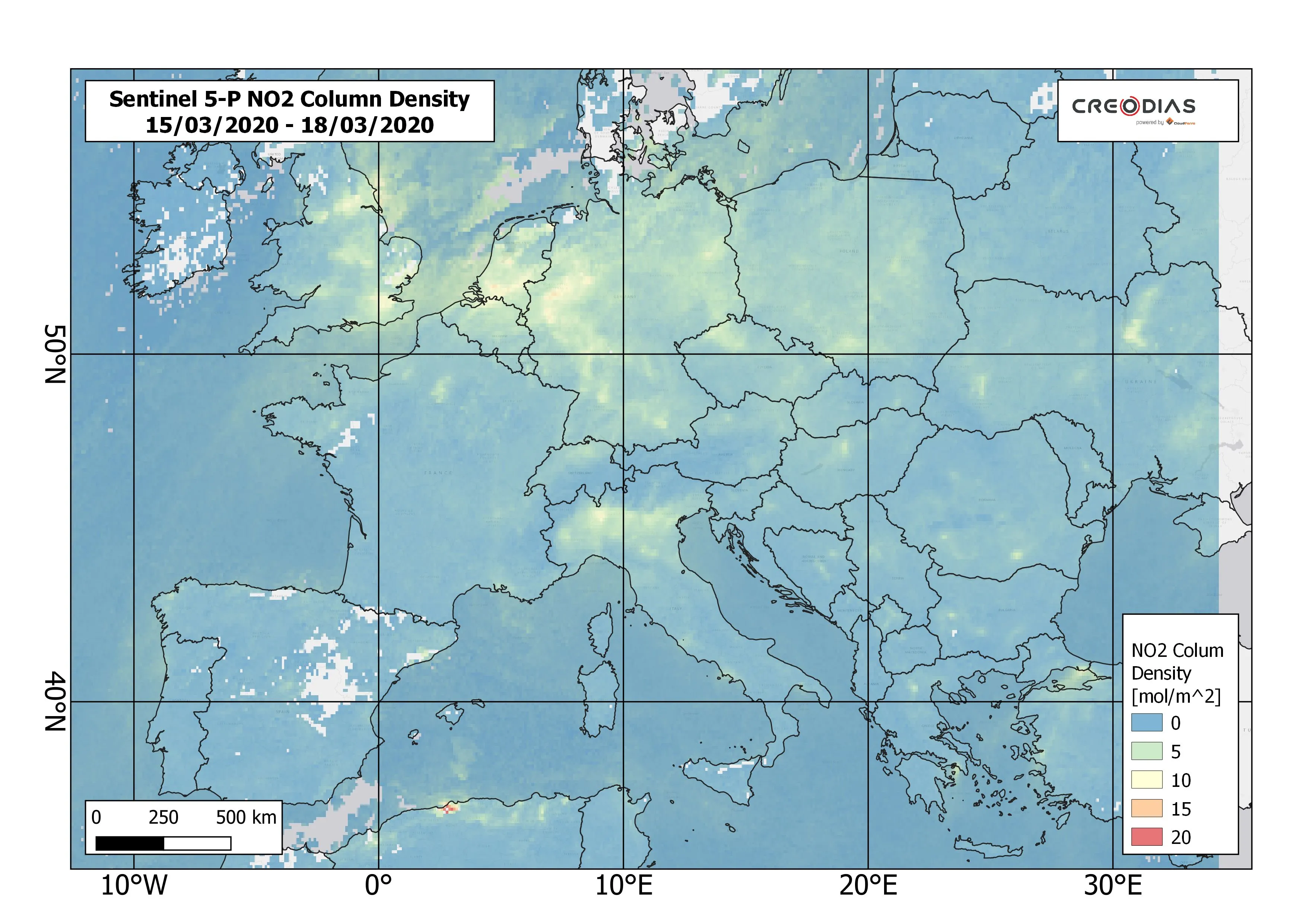 Zdjęcie wykonane przez satelitę Sentinel-5P. Fot. materiały prasowe