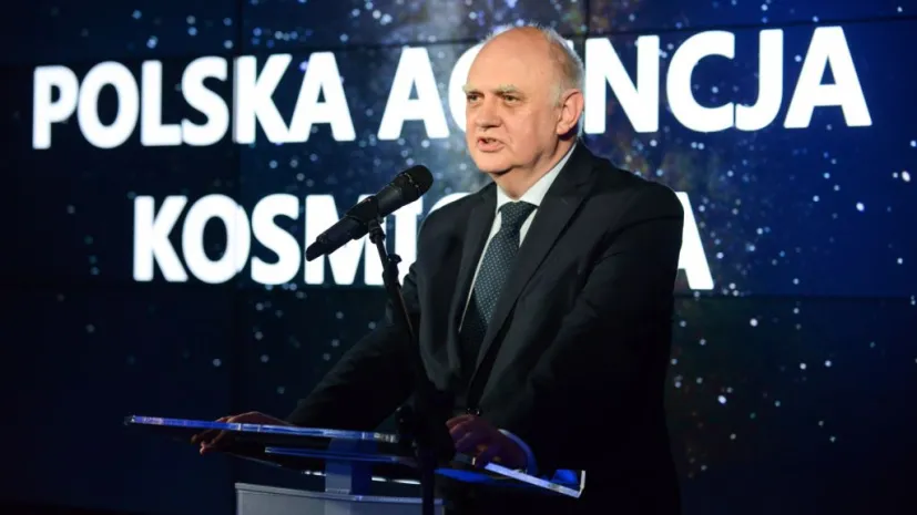 Prezes Polskiej Agencji Kosmicznej prof. Marek Banaszkiewicz podczas otwarcia siedziby Polskiej Agencji Kosmicznej w Gdańskim Parku Naukowo-Technologicznym. Fot. PAP/ Piotr Pędziszewski 10.07.2015