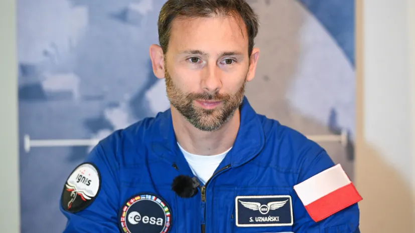 16.04.2025. Na zdjęciu astronauta Sławosz Uznański. PAP/Radek Pietruszka