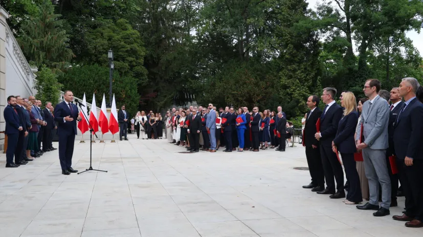 03.07.2026. Prezydent RP Karol Nawrocki przemawia podczas uroczystości wręczenia nominacji profesorskich w Pałacu Prezydenckim w Warszawie. PAP/Paweł Supernak