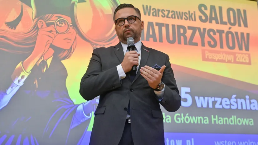 Warszawa, 24.09.2026. Minister nauki i szkolnictwa wyższego Marcin Kulasek na otwarciu Warszawskiego Salonu Edukacyjnego Perspektywy 2026 w Auli Głównej SGH Warszawie.  Fot. PAP/Piotr Nowak