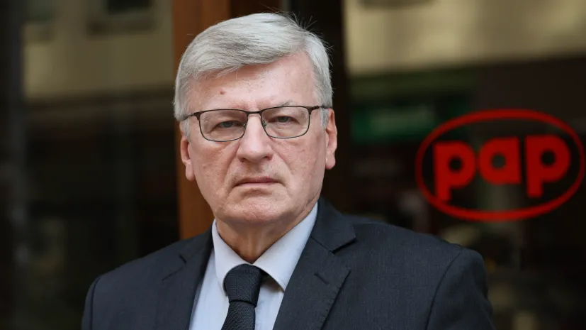 07.10.2026. Prorektor ds. badań UW prof. dr hab. Zygmunt Lalak przed siedzibą Polskiej Agencji Prasowej w Warszawie, 7 bm. Zygmunt Lalak był gościem Studia PAP. PAP/Leszek Szymański